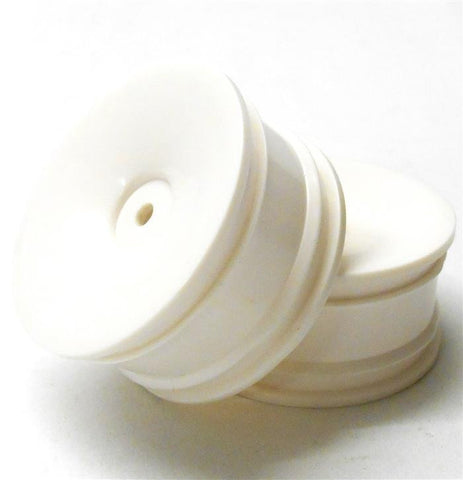 02113W 1/10 On Road RC Car Wheels Wheel Rims Plastic x 2 White Disc