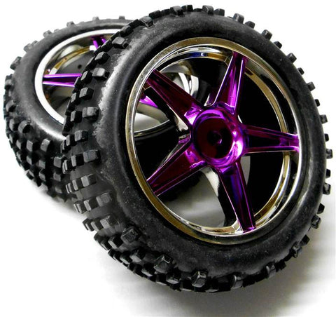 06010 1/10 Off Road RC Buggy Front Wheels / Tyre Pink