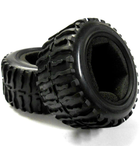 08009N RC Off Road Monster Truck Tyre Black Rubber 1/10 Scale HSP x2