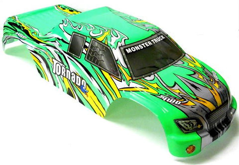 08308 1/8 Scale RC Nitro Monster Truck Body Shell Cover Green Cut