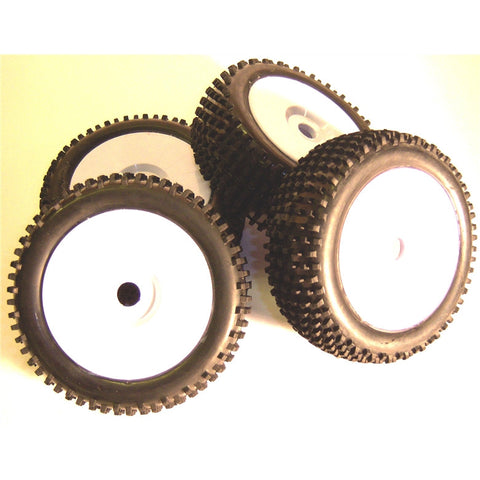 B7034W RC Nitro Buggy 1/8 Off Road Wheels and Tyre 17mm White 4