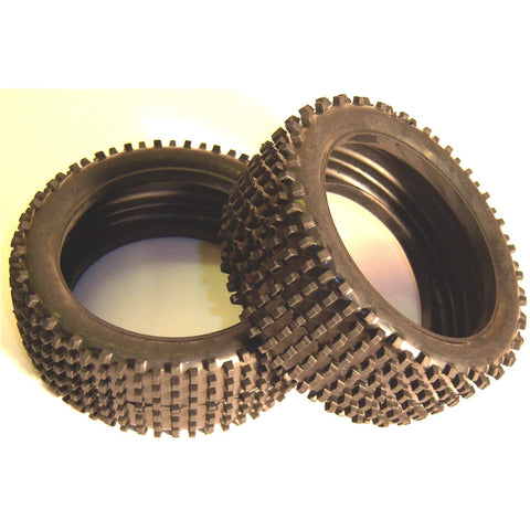 B7034T 1/8 Scale RC Off Road Car / Buggy Rubber Tyres Tire Soft x 2 Block Tread