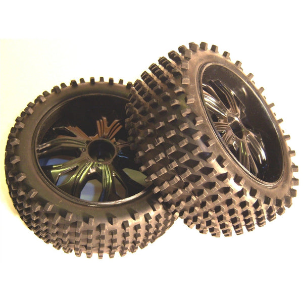 BS937 001 1 10 RC Buggy Off Road Wheels and Tyres FRONT BLACK