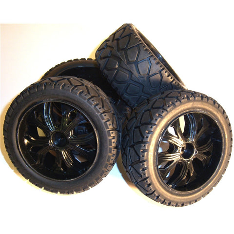 BS937-001/2 1/10 Scale RC Buggy Street Wheel Tyre 2 Front / Rear Black
