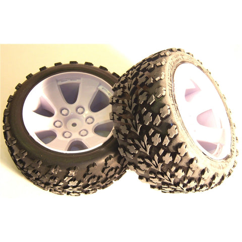 BS903-001 1/10 Scale Off Road Buggy Wheels and Tyres 2 White