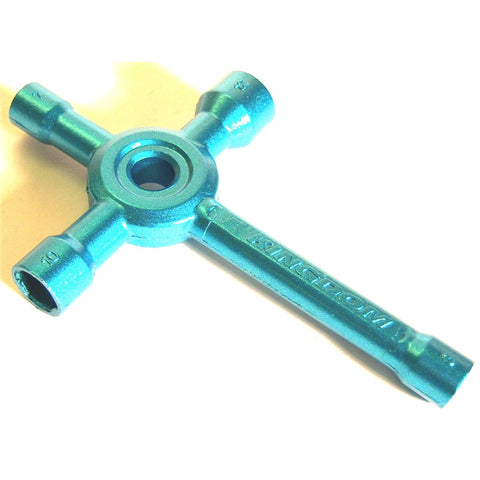 4 Way Glow Plug Cross Wrench 7mm 8mm 10mm 12mm Blue