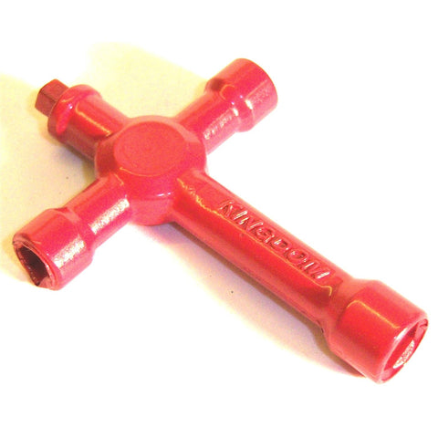 4 Way Wheel Nut Cross Wrench 5mm 6mm 7mm Red M5 M6 M7