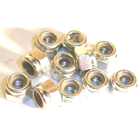 L1260 1/6 1/8 Scale RC Model M6 6mm Steel Metric Locking Nylon Nut Silver 10