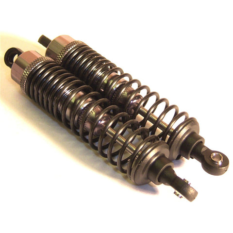 A119010 1/10 Scale Off Road RC Shock Absorbers Dampers x 2 Dark Grey Alloy 85mm