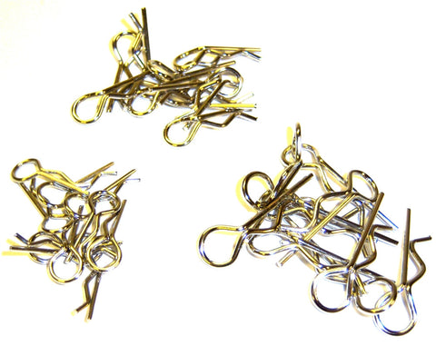 All sizes Silver Body Cover Clips Pins Secure Shell 1/10 1/8 1/5 17mm 24mm 34mm
