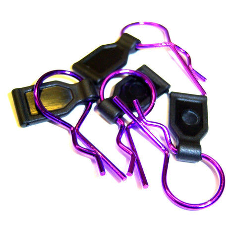 SGF-2P 1/10 1/8 Medium Purple Body Clips x 4 with Grips