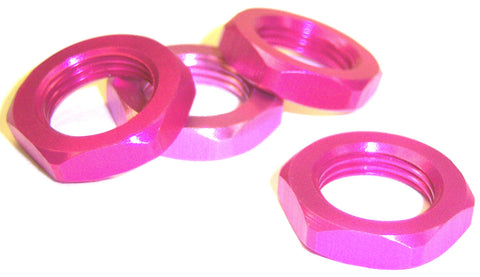 1/8 Scale 17mm Drive Wheel Hex Hub Nut Aluminium Pink x 4