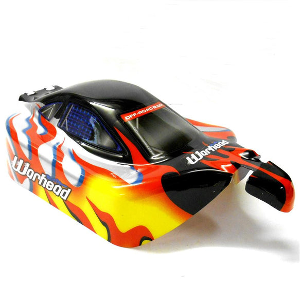 06027 10700 Off Road Nitro RC 1 10 Buggy Body Shell Black Flame Cut Ve BlackSmithProducts
