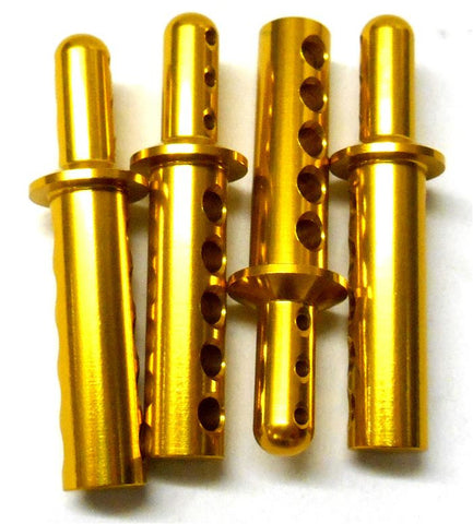 108037G 1/10 Scale Alloy Aluminium Body Axle Mount Posts x 4 Truck 08037 Yellow