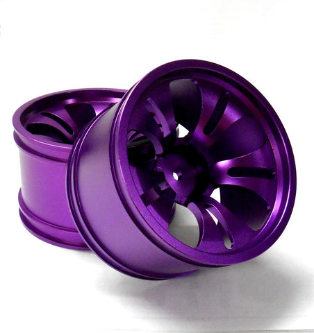 108039 1/10 Scale Alloy Monster Truck Wheel Purple x 2 12mm hex