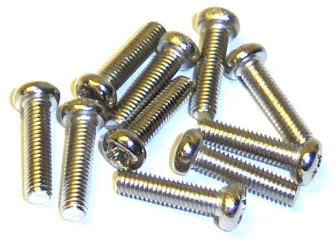 11316 ISO3*12 Round Head Crossing Screw 10pcs 3mm Wide x 12mm Long