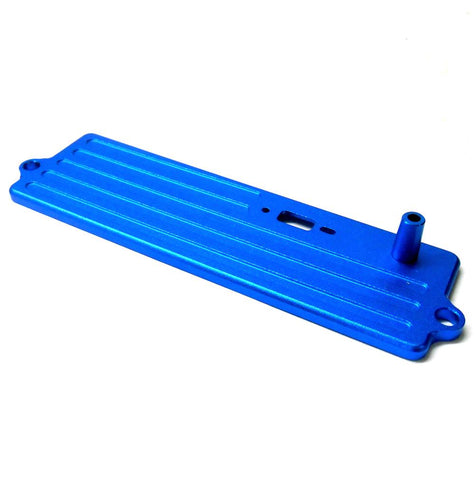 122064 V3 1/10 Alloy Rectangle Battery Case Top Cover Blue x 1