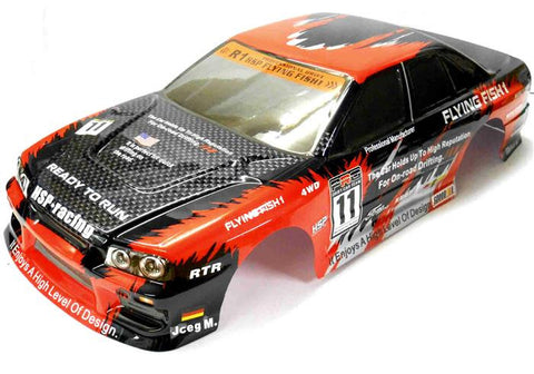 12335 1/10 Scale Drift Touring Car Body Cover Shell RC Red Cut