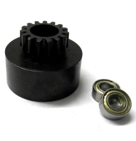 1/10 1/8 Scale .18 + Engine Clutch Bell Housing 15 Tooth Teeth 15T + 2 Bearings