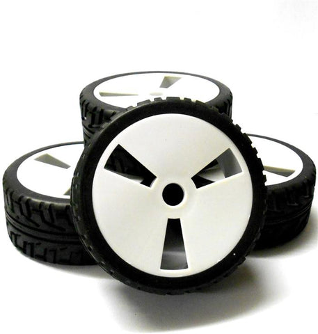 180011 1/8 Scale On Road Buggy RC Wheels and Tyres Disc White x 4