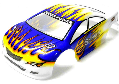 18203 On Road Nitro RC 1/16 Scale Car Body Shell Cover Blue - White