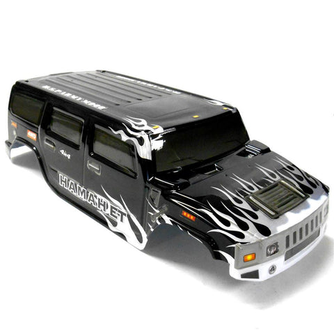 18912 Off Road Nitro RC 1/16 Scale Monster Truck Body Shell Cover Black Cut