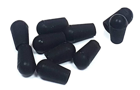 Rubber Receiver Reciver Antenna Aerial Pipe Tube Caps Hat x 10 Black