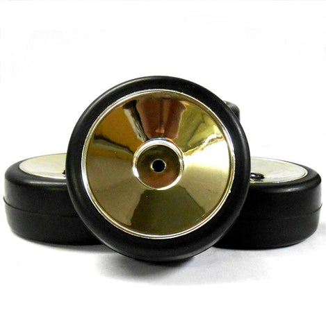 A250128 1/10 Scale On Road Slick Soft Tread Car RC Wheels Tyres Disc Silver x 4