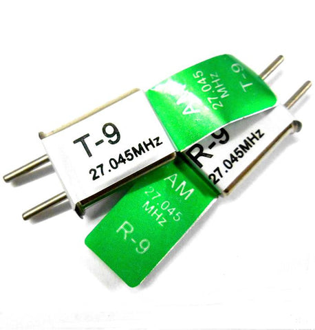 27mhz AM Transmitter and Radio RC Crystal Set 27 mhz 27.045 TX & RX Green Ch 9