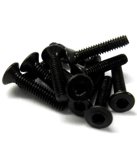 M2 x 10mm 2 x 10 Black Inner Hex Flat Socket Countersunk Screw 10 Metric Thread