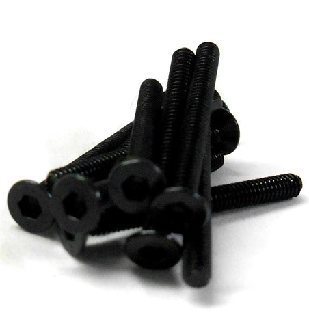 M2 x 20mm 2 x 20 Black Inner Hex Flat Socket Countersunk Screw 10 Metric Thread