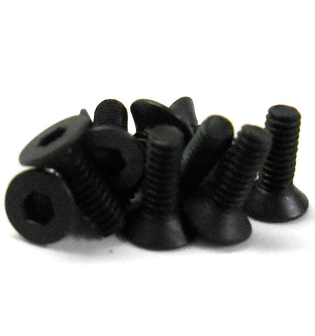 M2 x 6mm 2 x 6 Black Inner Hex Flat Socket Countersunk Screw x 10 Metric Thread
