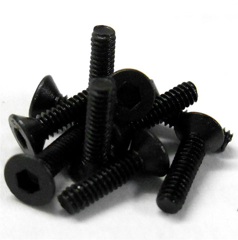 M2 x 8mm 2 x 8 Black Inner Hex Flat Socket Countersunk Screw x 10 Metric Thread