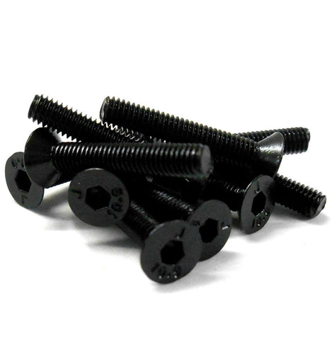 M3 x 18mm 3 x 18 Black Inner Hex Flat Socket Countersunk Screw 10 Metric Thread