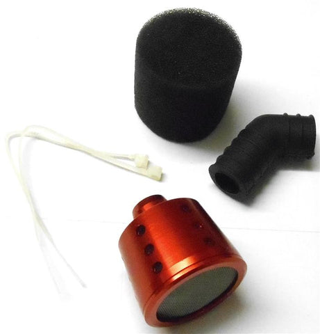 51710R 1/10 Scale Alloy Taper RC Buggy Engine Air Filter + Sponge Red L Tube