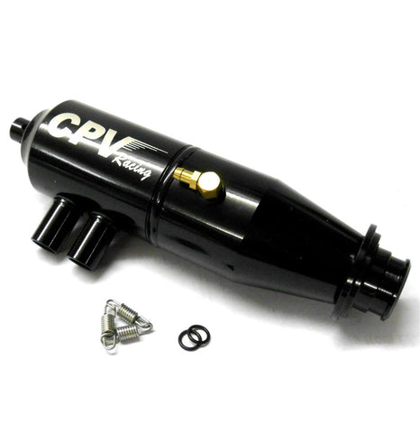 51911K 1/10 Scale RC Alloy Black Adjustable Exhaust Pipe Muffler Two Chamber