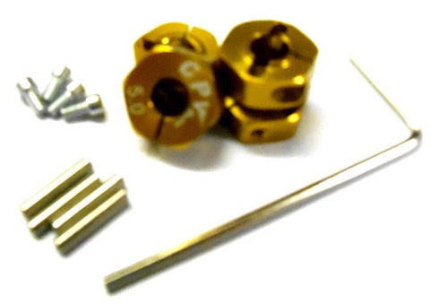 57805A 1/10 Scale RC M12 12mm Alloy Wheel Locking Hubs Adapter Nut Yellow 5mm
