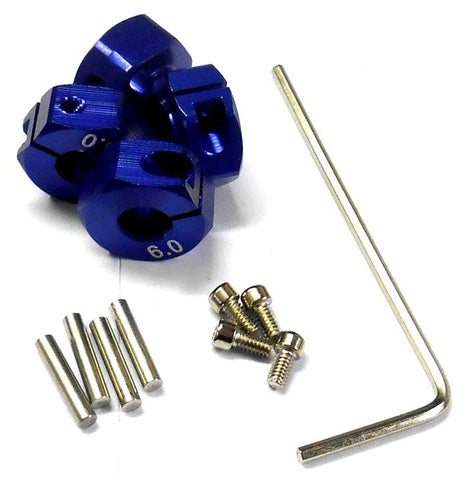 57806B 1/10 Scale RC M12 12mm Alloy Wheel Locking Hubs Adapter Nut Blue 6mm