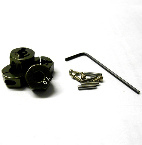 57807T 1/10 Scale RC M12 12mm Alloy Wheel Locking Hubs Adapter Nut Titanium 7mm