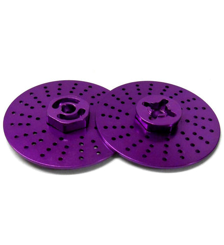 57823LP 1/10 RC M12 12mm Alloy Wheel Adaptors With Brake Disc Purple 38mm x 2