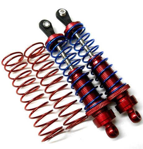 58290R 1/10 Scale RC Alloy Shock Absorbers Damper Set x 2 Red 90mm Long