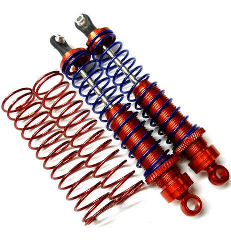 58300R 1/10 Scale RC Alloy Shock Absorbers Damper Set x 2 Red 100mm Long