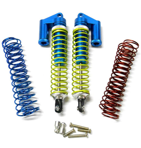 58815B 1/8 Scale RC Alloy Piggyback Shock Absorbers Damper Set x 2 Blue 115mm