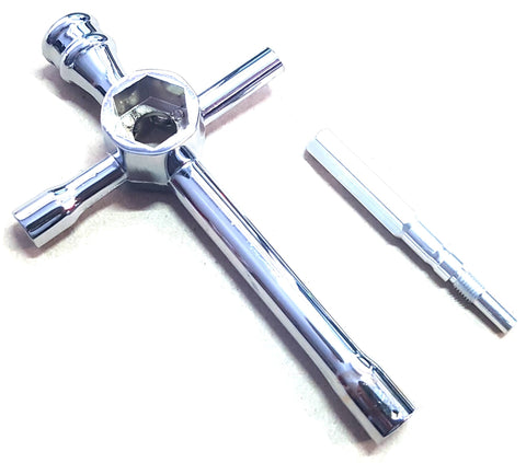60100 6 Way Large Cross Wheel Glow Plug Wrench + Piston Stopper 17mm 12mm 7mm