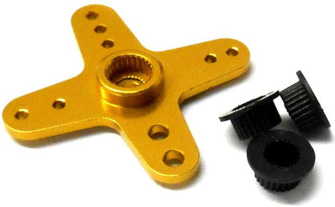 80235 1/10 or 1/8 Scale RC 4 Point Servo Horn Arm Yellow 23T 24T 25T
