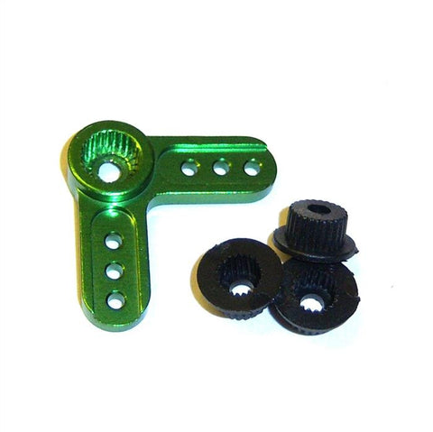 80236 RC 2 Point L Steering Servo Horn Arm Green Alloy Aluminium 23T 24T 25T