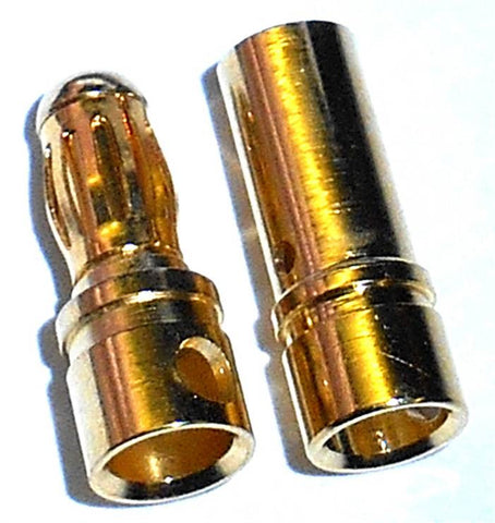 8023 RC Gold Banana Bullet Connector Plugs 3.5mm 1 Pair