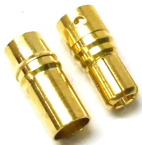 8025 RC Gold Banana Bullet Connector Plugs 6mm 6.0mm Male & Female 1 Pair
