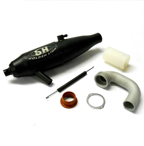 81082 1.8 Scale Metal Black Exhaust Muffler Pipe with Manifold Spring Set