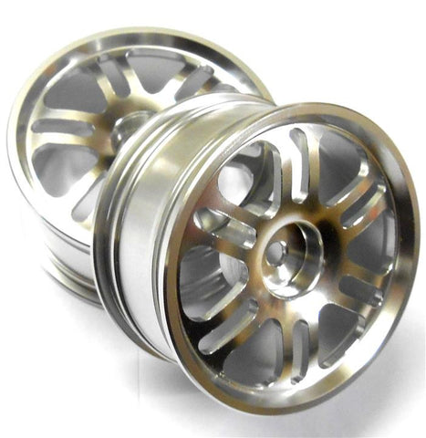 8116S 1/10 Scale RC Car On Road Touring Wheel Rim Alloy Silver 6 Twin Spoke x 2